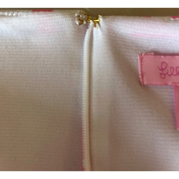 Lilly Pulitzer Dress XS Bella Pink & White Floral Beachy Classy Cap Sleeve - Picture 9 of 9